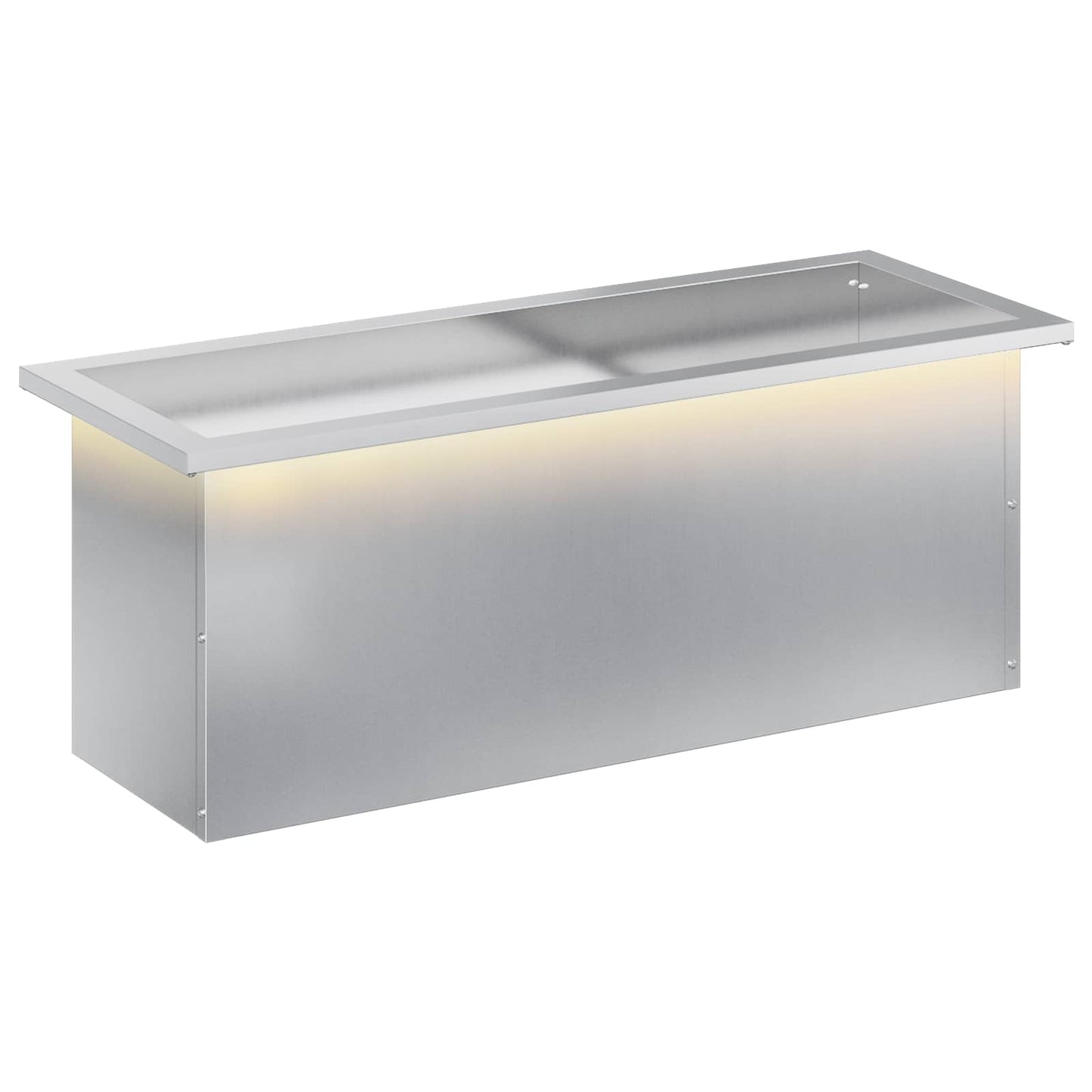 Sodo vazonas su LED Sidabrinė 30 x 80 x 30 cm