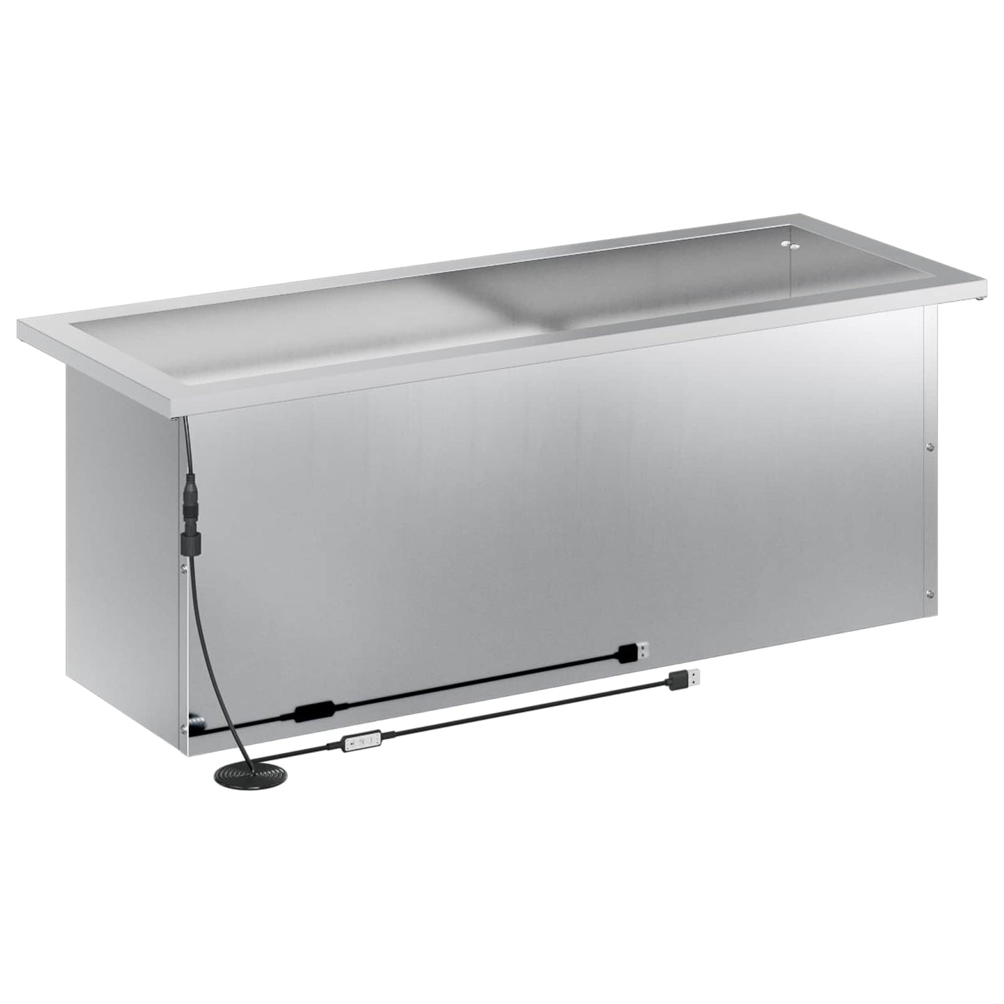 Sodo vazonas su LED Sidabrinė 30 x 80 x 30 cm