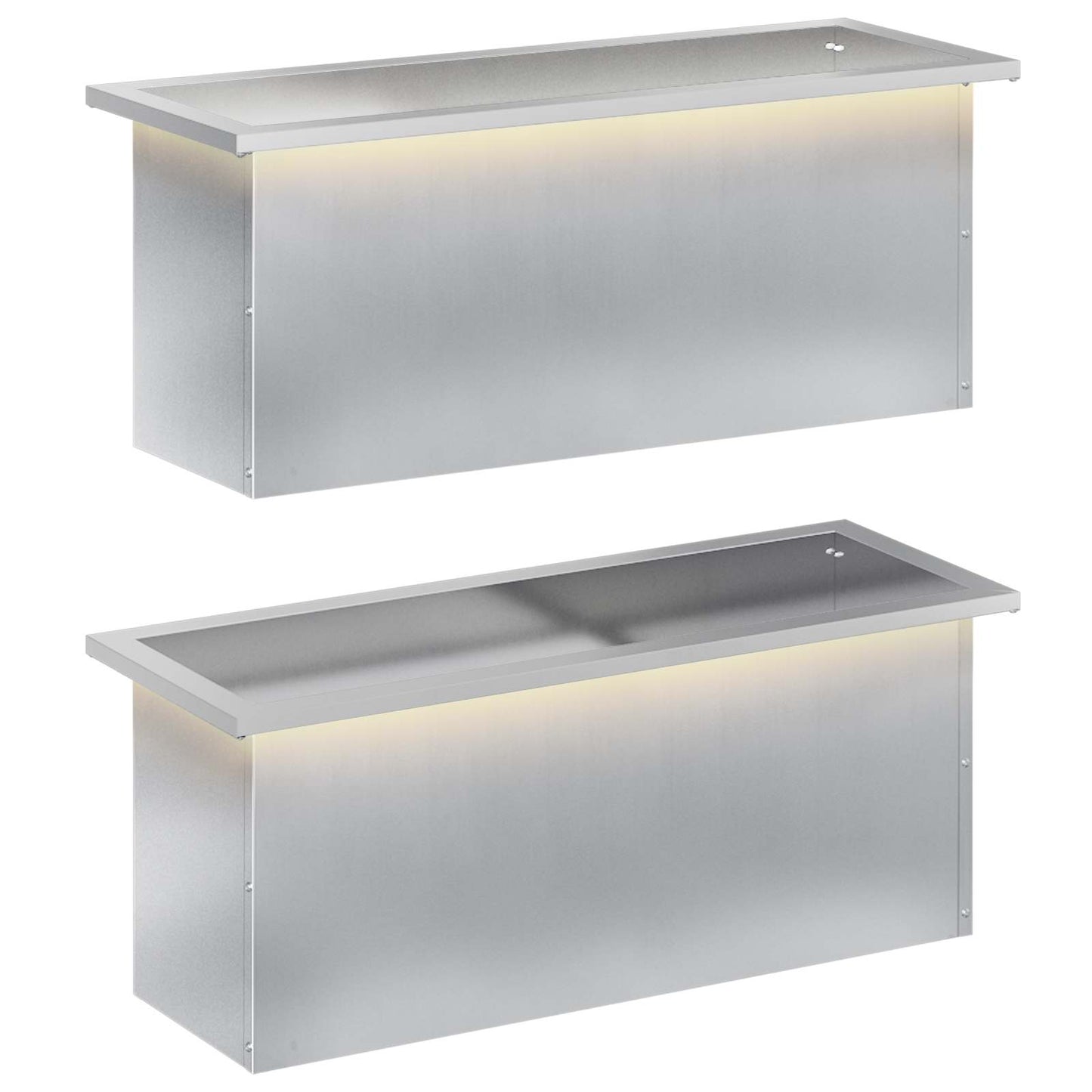 Sodo vazonas su LED 2 vnt. Sidabrinė 30 x 80 x 30 cm