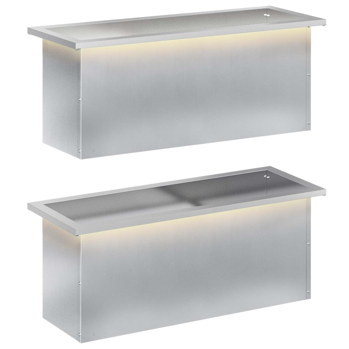 Sodo vazonas su LED 2 vnt. Sidabrinė 30 x 80 x 30 cm
