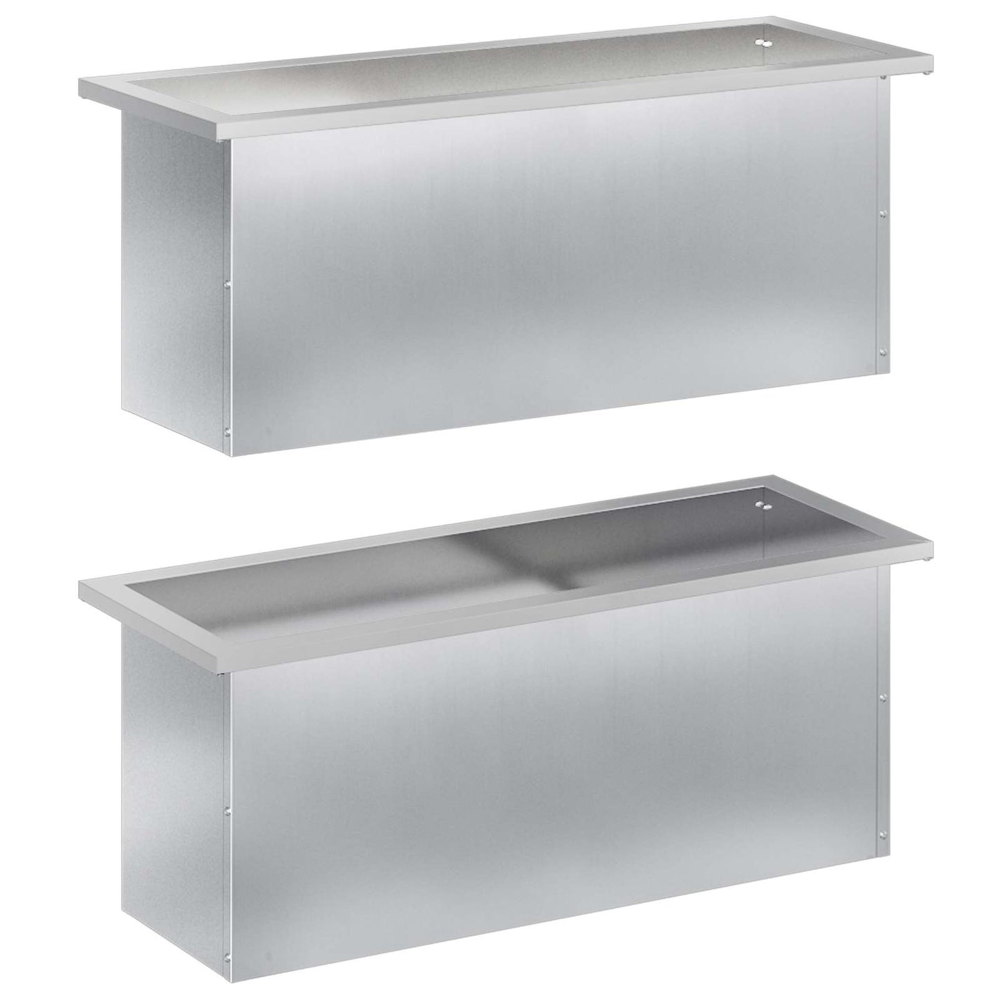 Sodo vazonas su LED 2 vnt. Sidabrinė 30 x 80 x 30 cm
