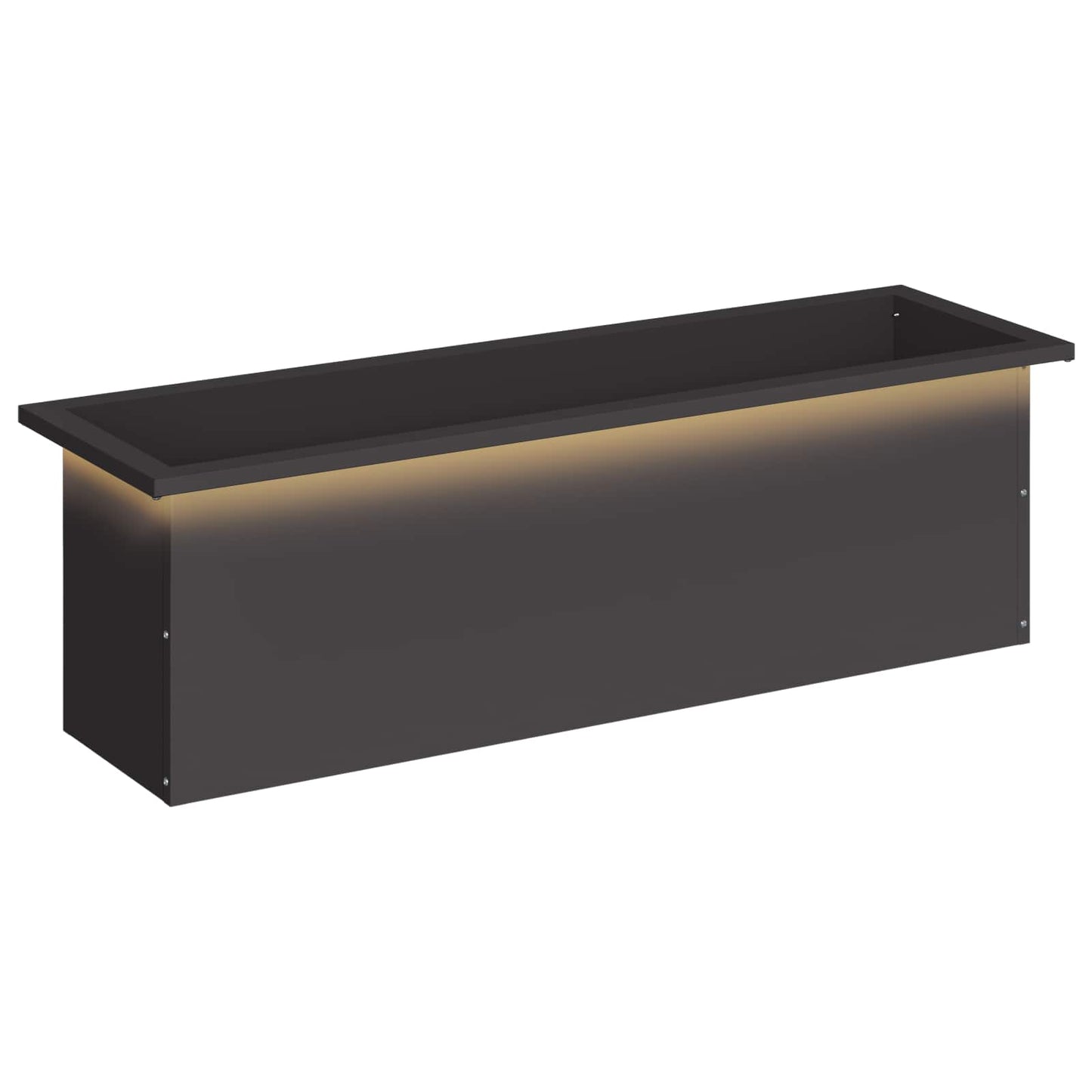 Sodo vazonas su LED Juoda 30 x 100 x 30 cm Plienas
