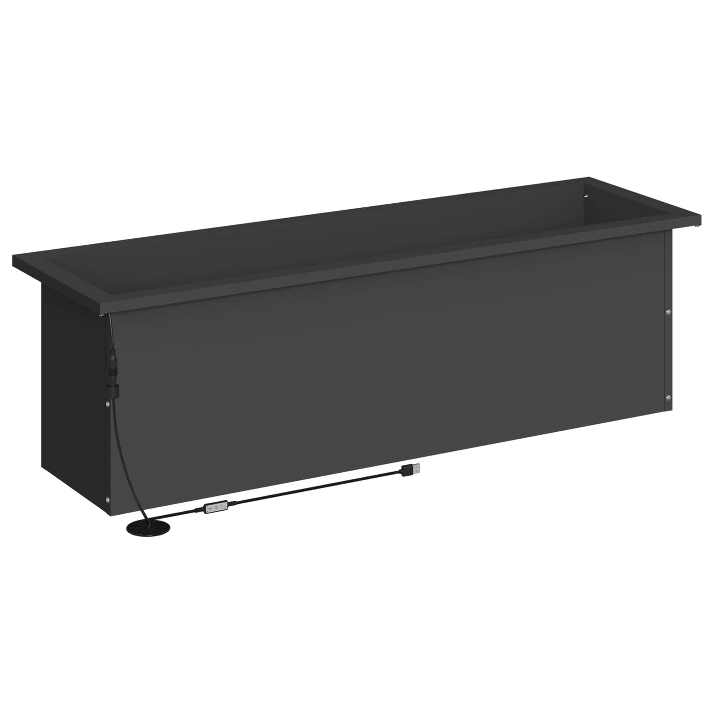 Sodo vazonas su LED Juoda 30 x 100 x 30 cm Plienas