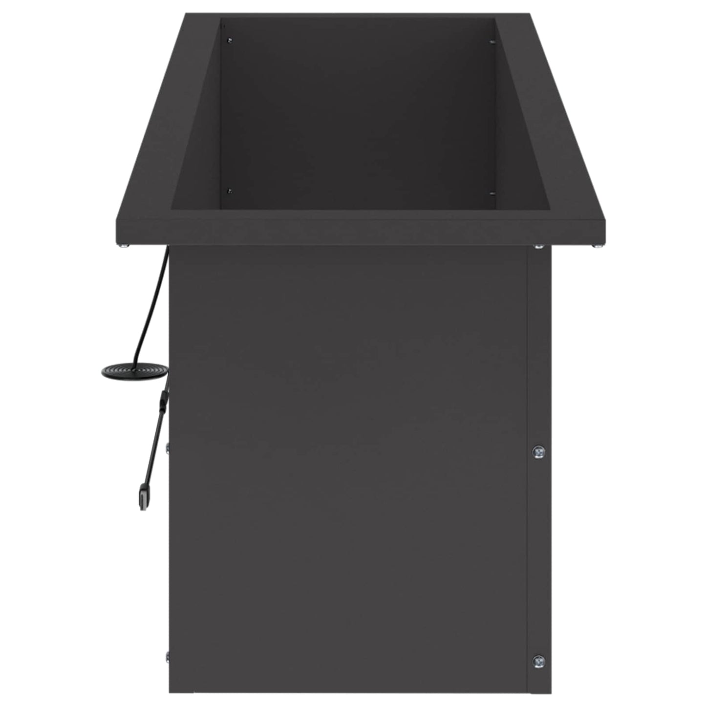 Sodo vazonas su LED Juoda 30 x 100 x 30 cm Plienas