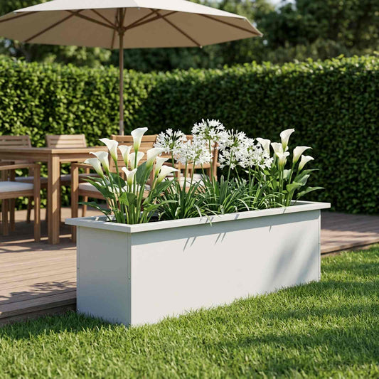 Sodo vazonas su LED Balta 30 x 100 x 30 cm Plienas