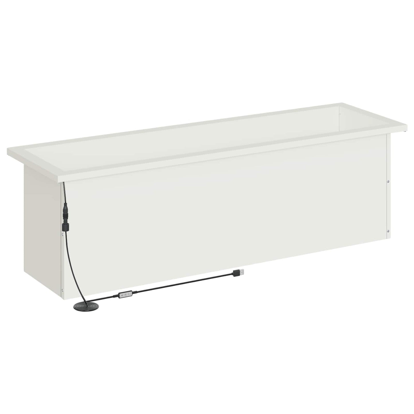 Sodo vazonas su LED Balta 30 x 100 x 30 cm Plienas
