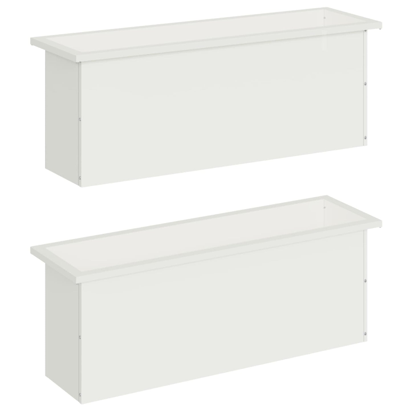 Sodo vazonas su LED 2 vnt. Balta 30 x 100 x 30 cm Plienas
