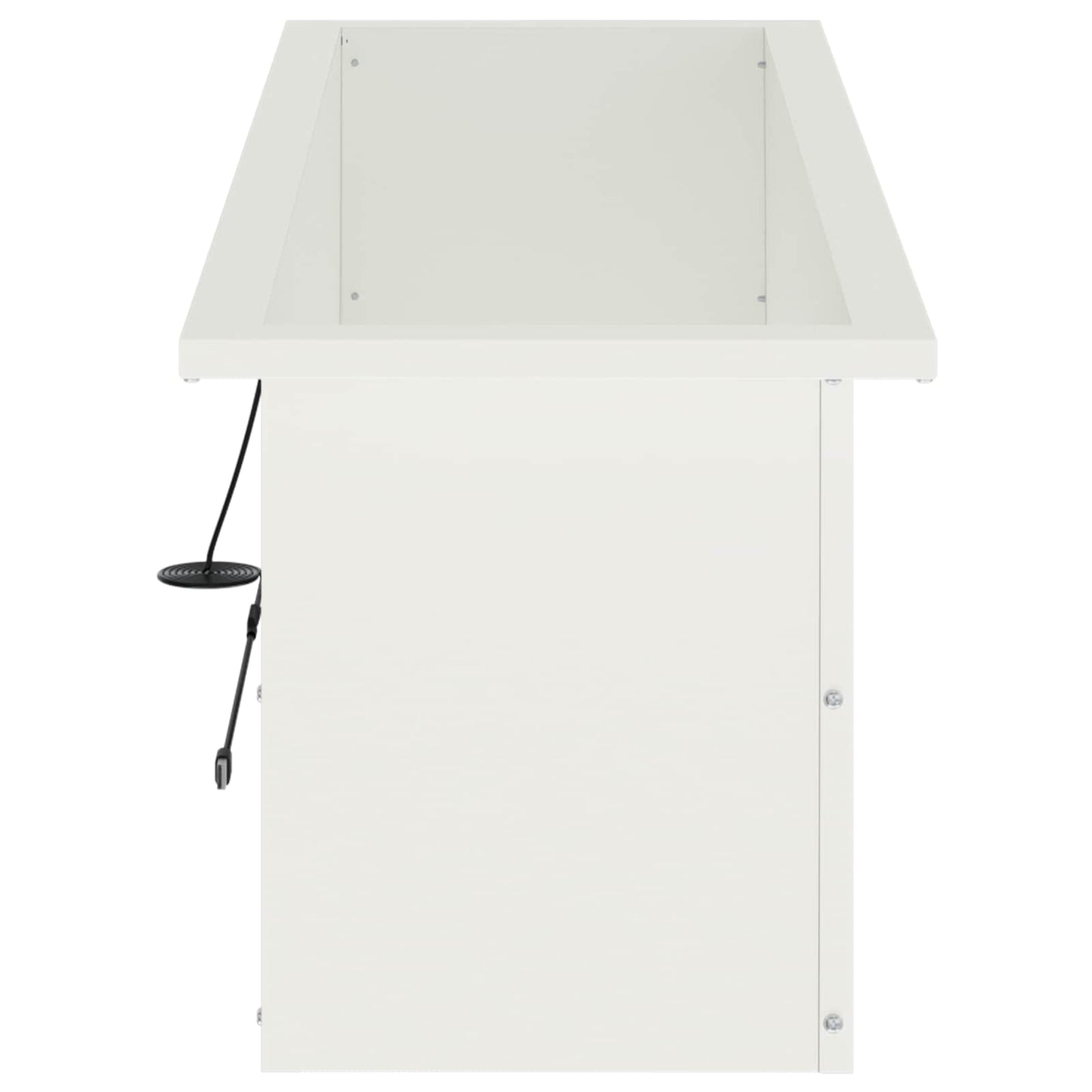 Sodo vazonas su LED 2 vnt. Balta 30 x 100 x 30 cm Plienas