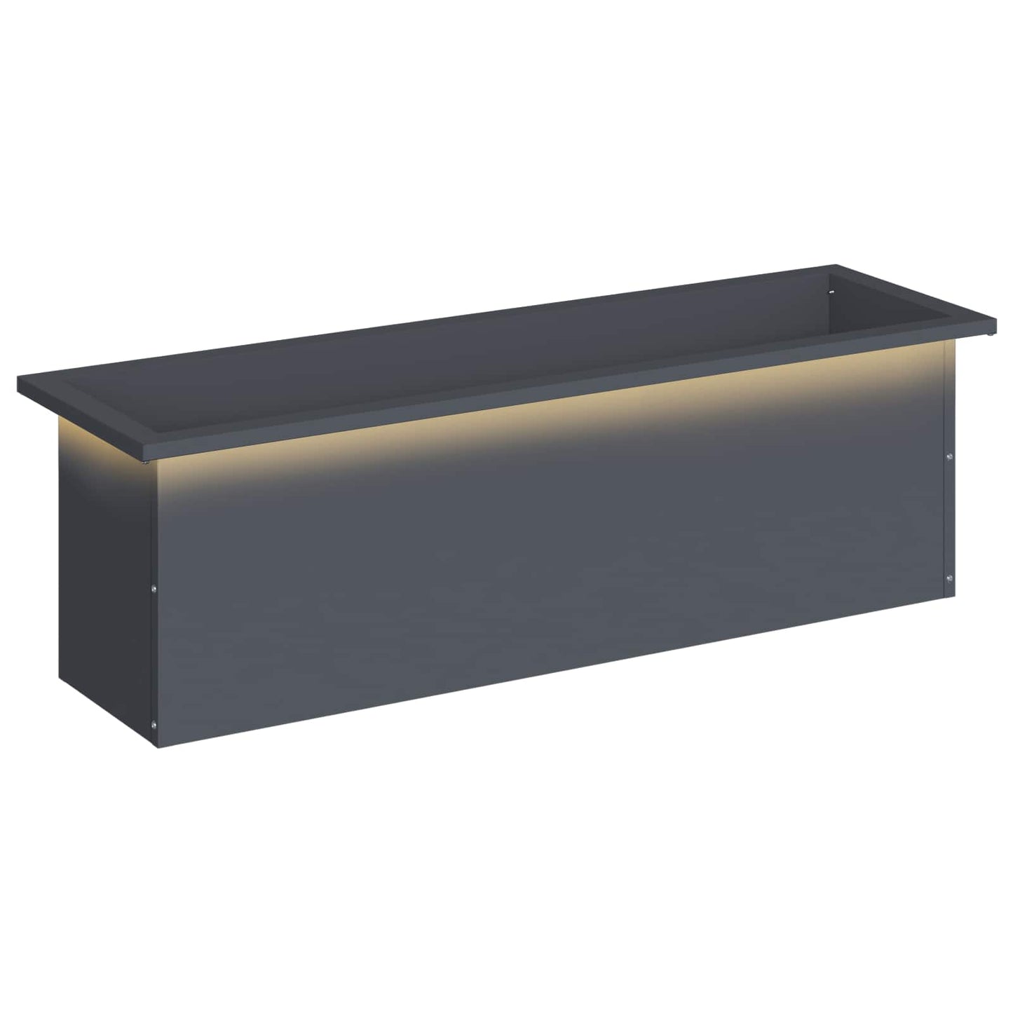 Sodo vazonas su LED Antracitas 30 x 100 x 30 cm Plienas