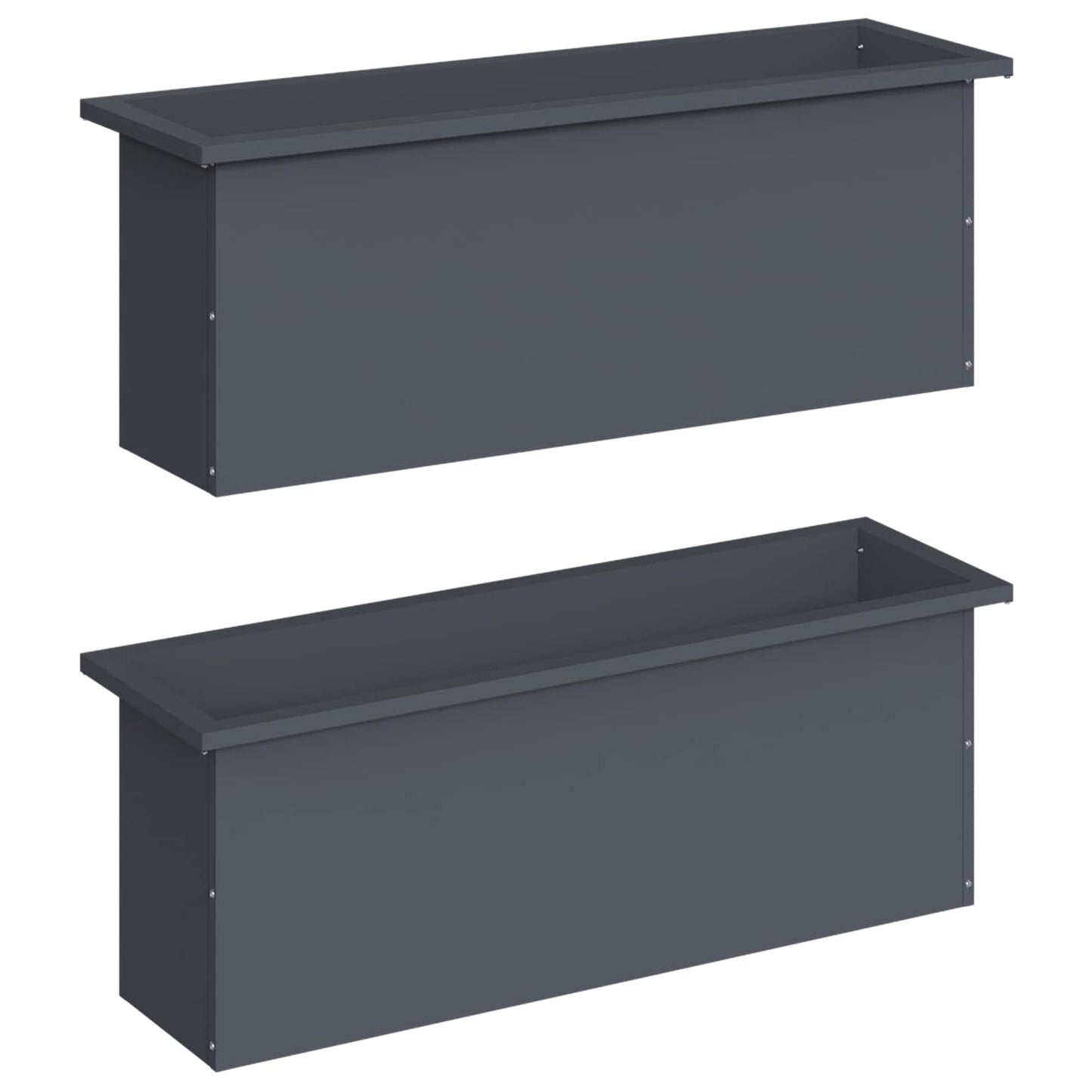 Sodo vazonas su LED 2 vnt. Antracitas 30 x 100 x 30 cm Plienas