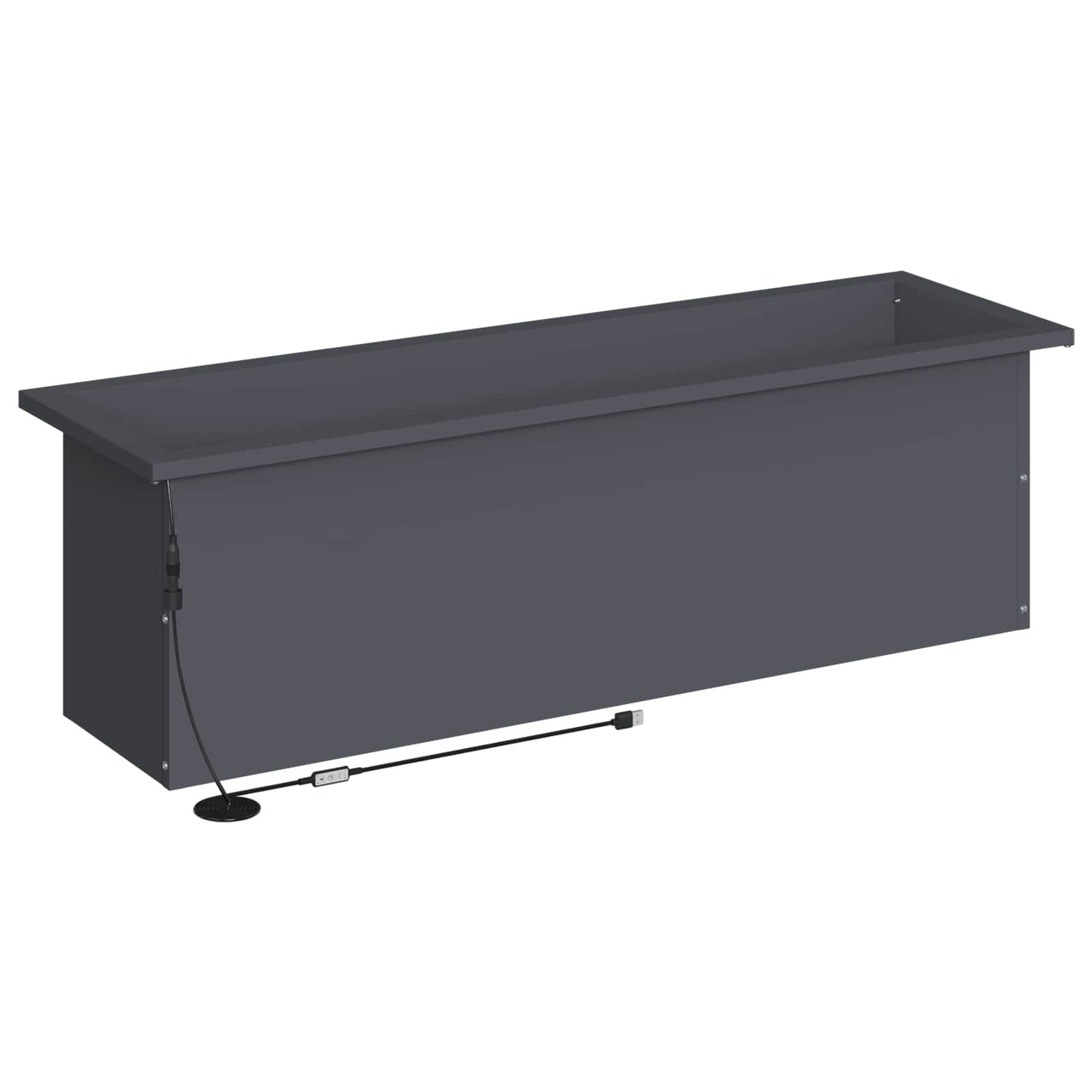 Sodo vazonas su LED 2 vnt. Antracitas 30 x 100 x 30 cm Plienas