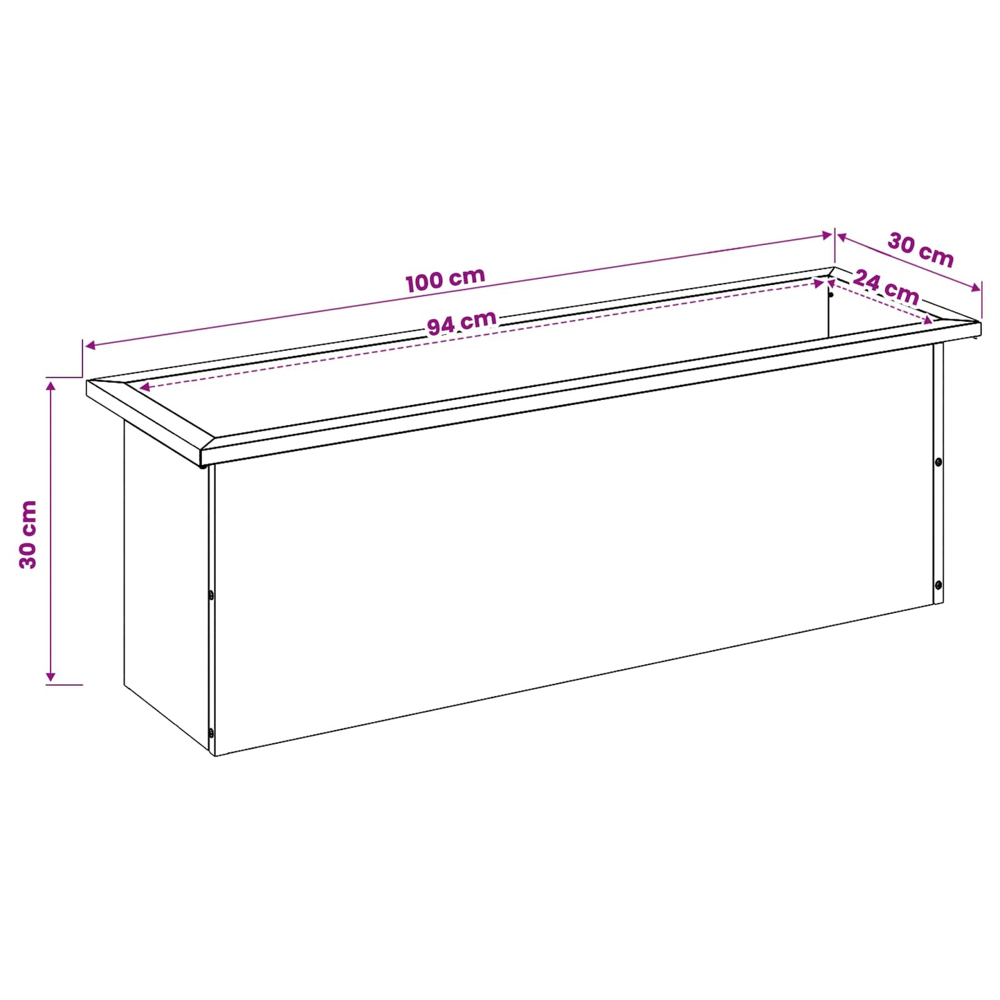 Sodo vazonas su LED Alyvuogių žalia 30 x 100 x 30 cm Plienas