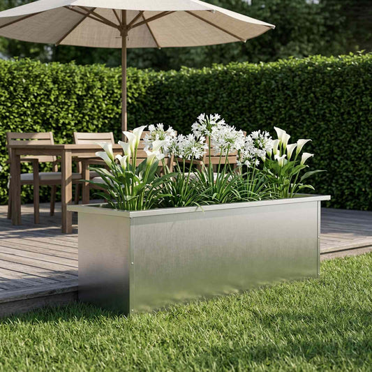 Sodo vazonas su LED Sidabrinė 30 x 100 x 30 cm