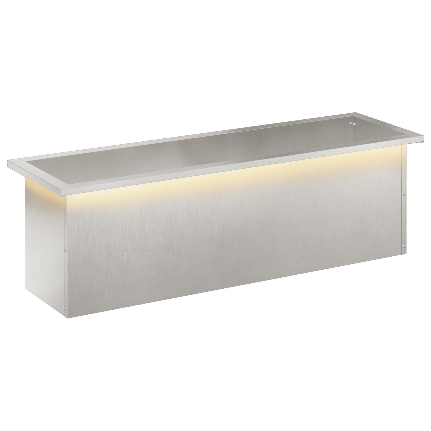 Sodo vazonas su LED Sidabrinė 30 x 100 x 30 cm
