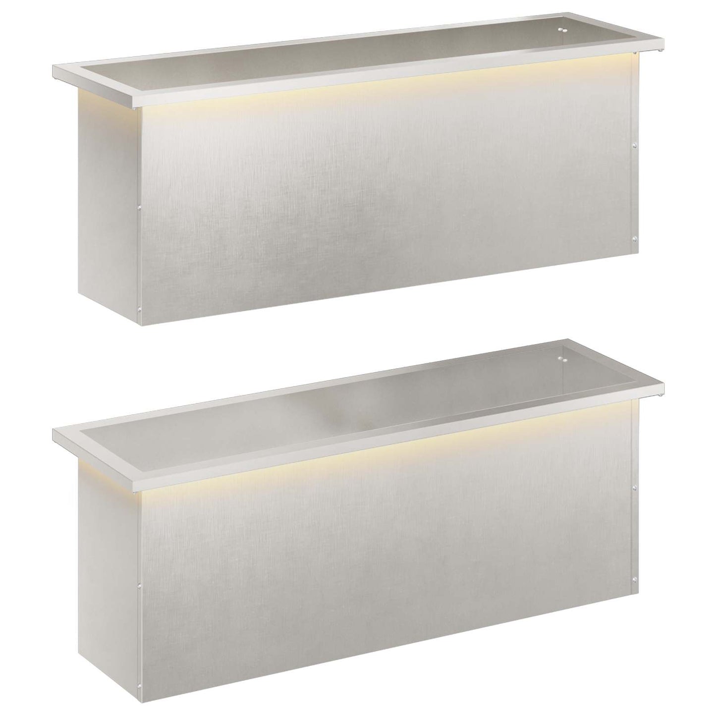Sodo vazonas su LED 2 vnt. Sidabrinė 30 x 100 x 30 cm