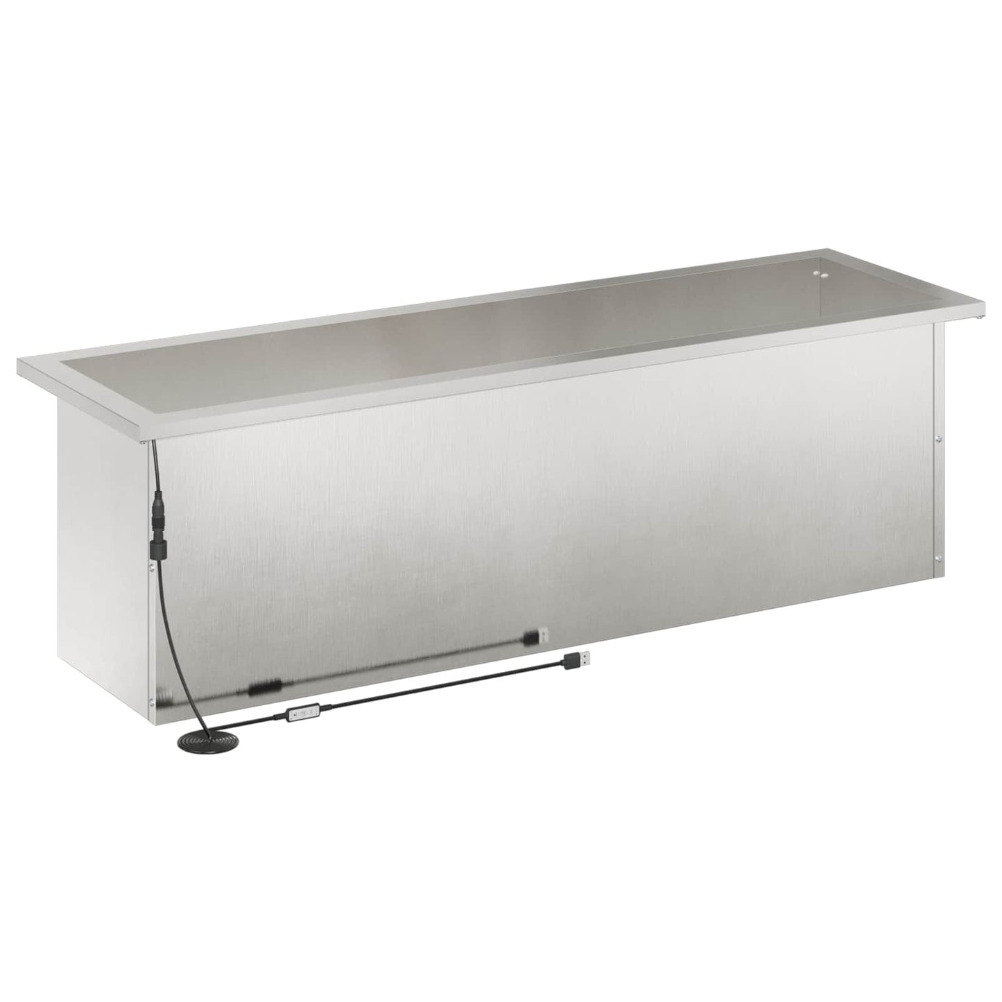 Sodo vazonas su LED 2 vnt. Sidabrinė 30 x 100 x 30 cm