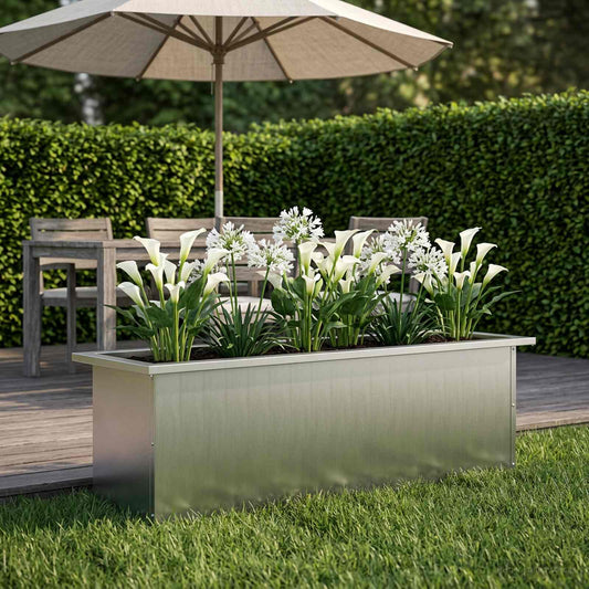 Sodo vazonas su LED Sidabrinė 30 x 100 x 30 cm