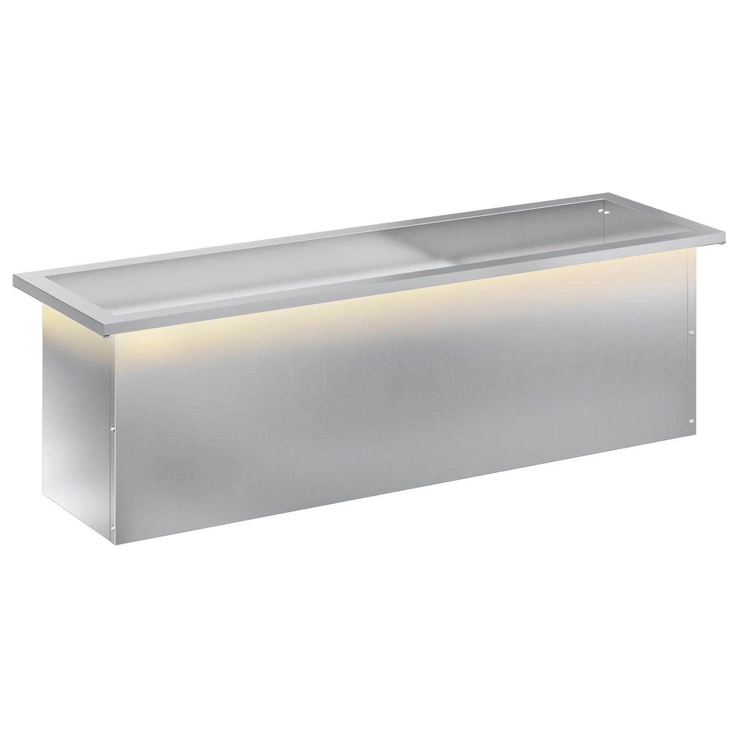 Sodo vazonas su LED Sidabrinė 30 x 100 x 30 cm