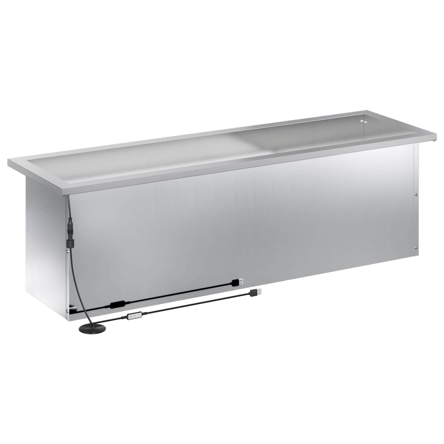 Sodo vazonas su LED Sidabrinė 30 x 100 x 30 cm