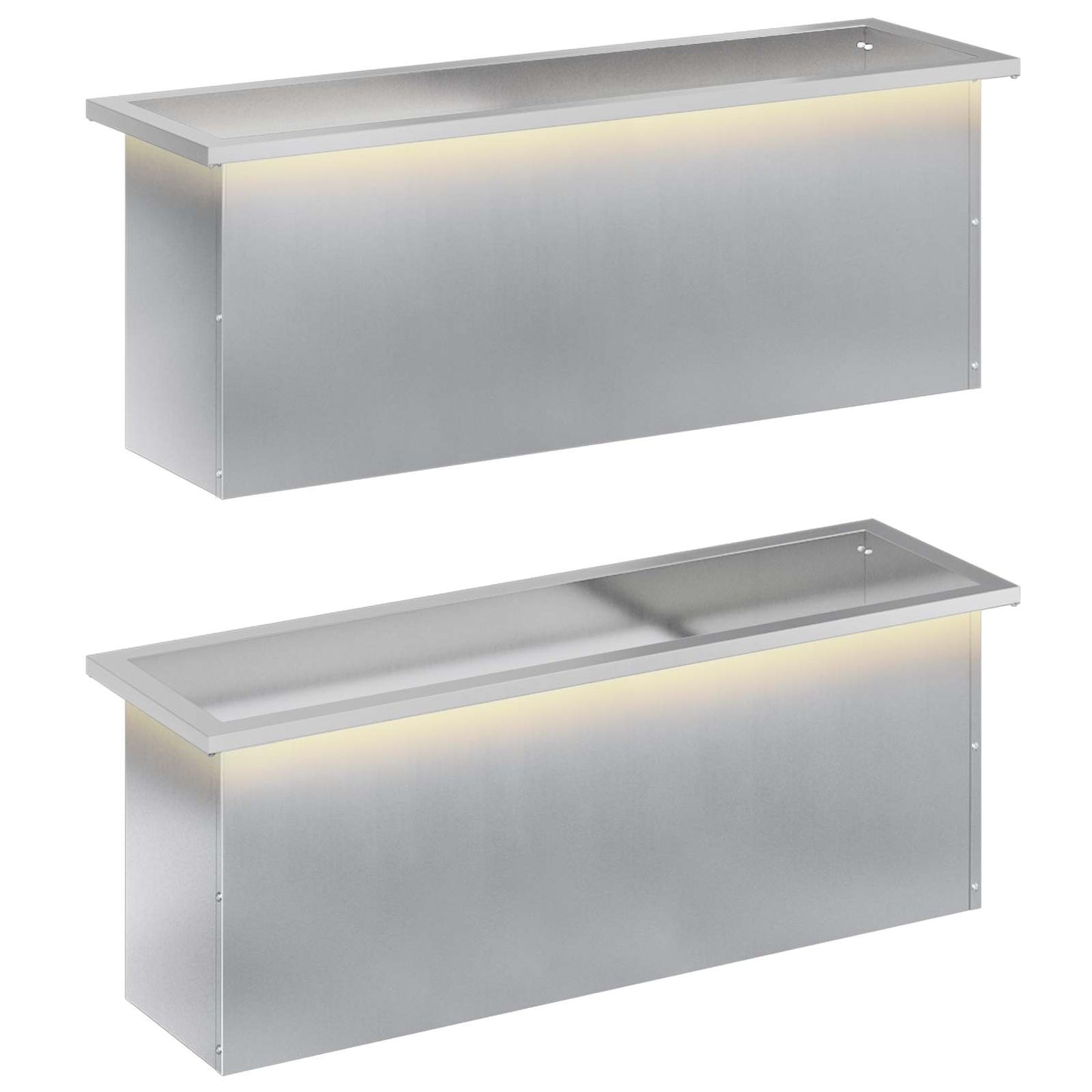 Sodo vazonas su LED 2 vnt. Sidabrinė 30 x 100 x 30 cm