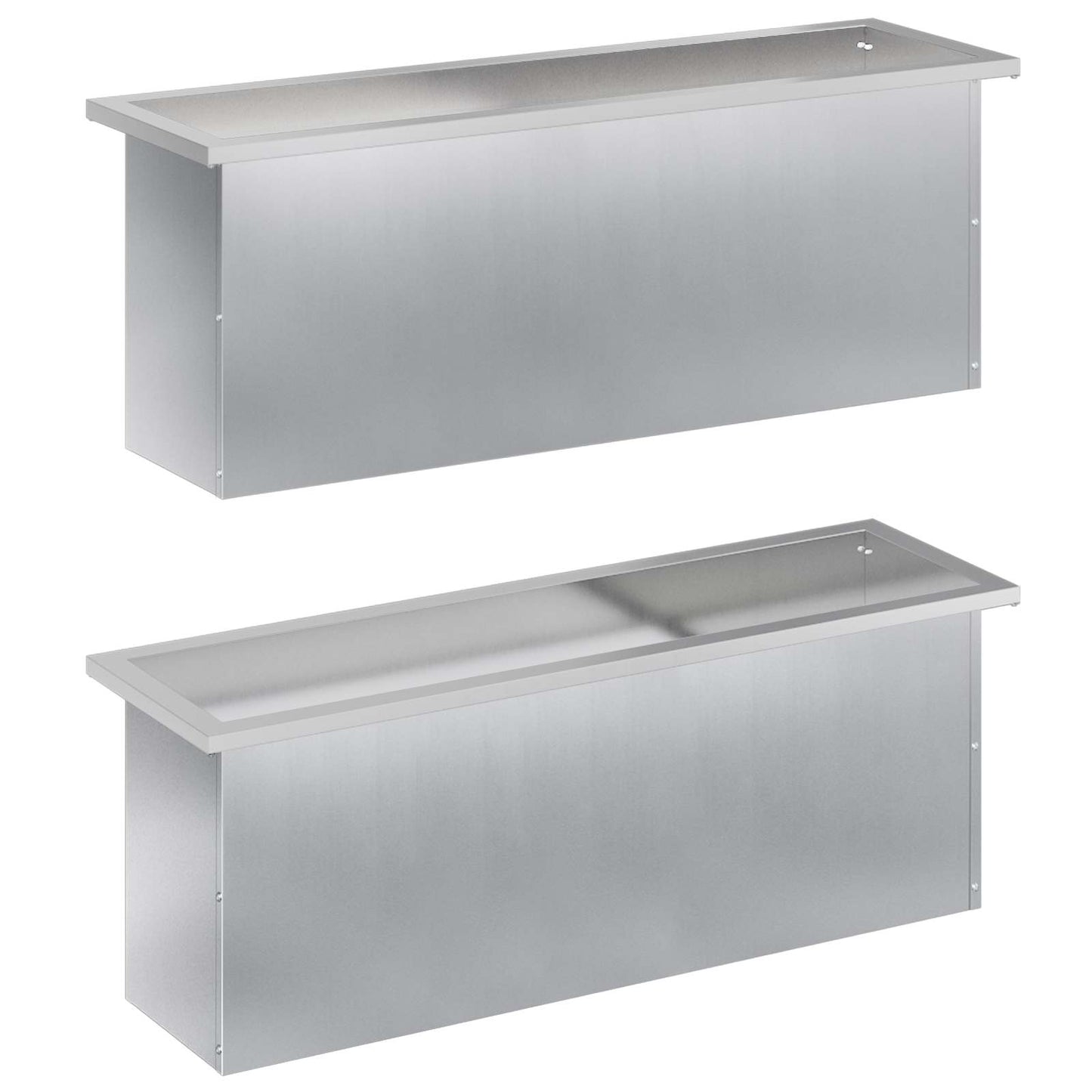 Sodo vazonas su LED 2 vnt. Sidabrinė 30 x 100 x 30 cm