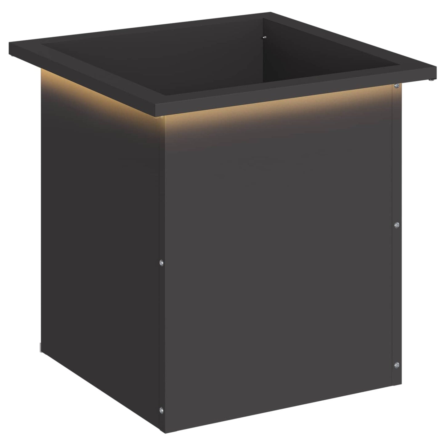 Sodo vazonas su LED Juoda 40 x 40 x 40 cm Plienas