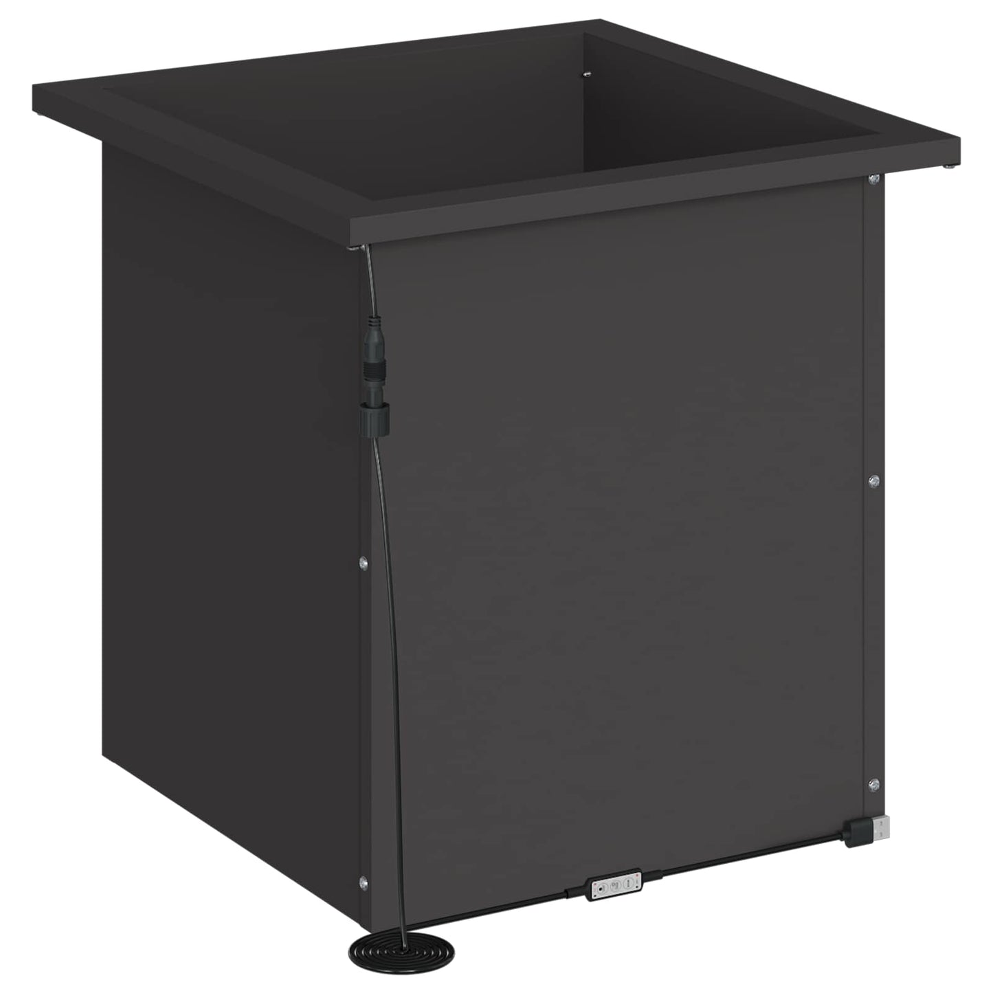 Sodo vazonas su LED Juoda 40 x 40 x 40 cm Plienas