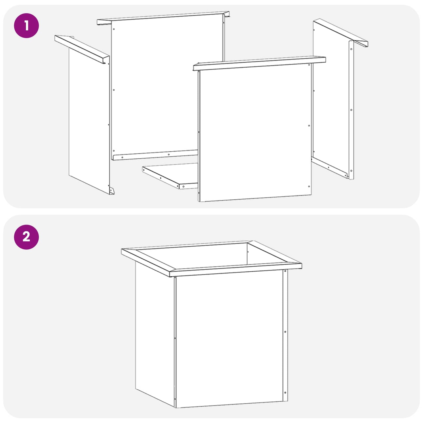 Sodo vazonas su LED 2 vnt. Juoda 40 x 40 x 40 cm Plienas