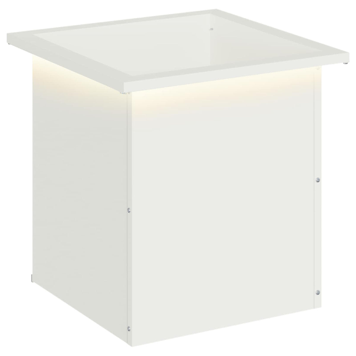 Sodo vazonas su LED Balta 40 x 40 x 40 cm Plienas