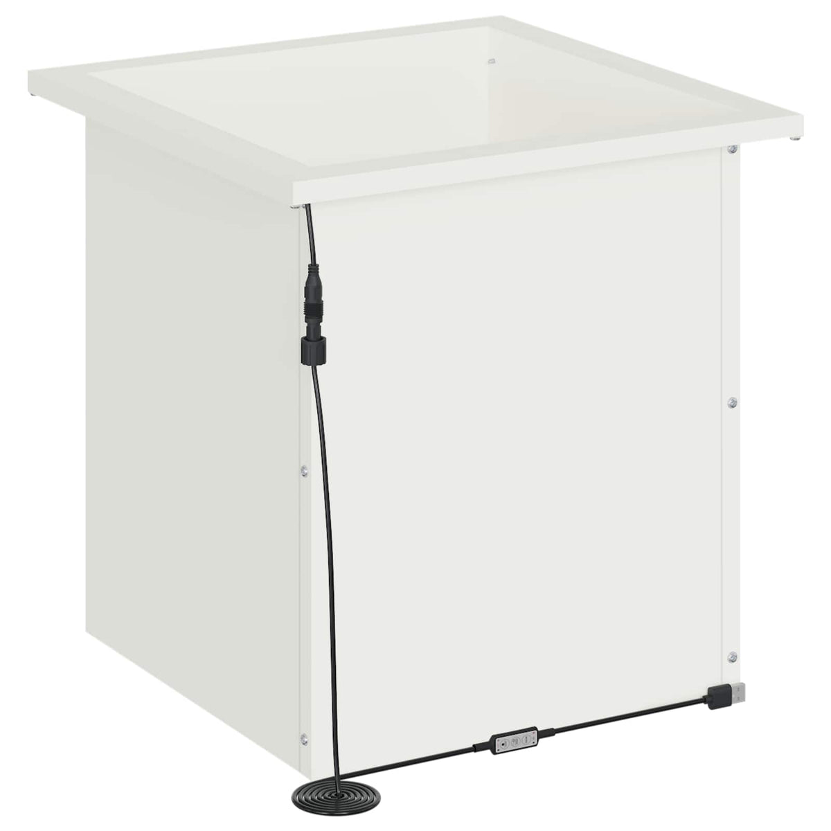 Sodo vazonas su LED Balta 40 x 40 x 40 cm Plienas