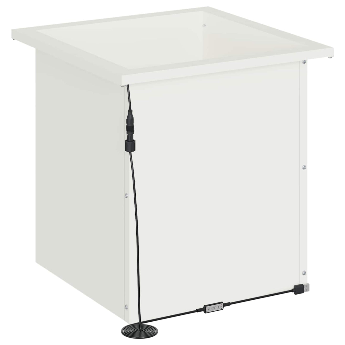 Sodo vazonas su LED 2 vnt. Balta 40 x 40 x 40 cm Plienas