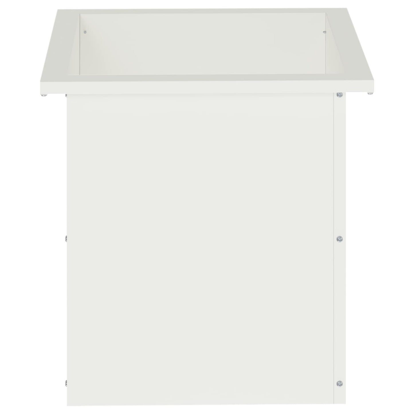 Sodo vazonas su LED 2 vnt. Balta 40 x 40 x 40 cm Plienas