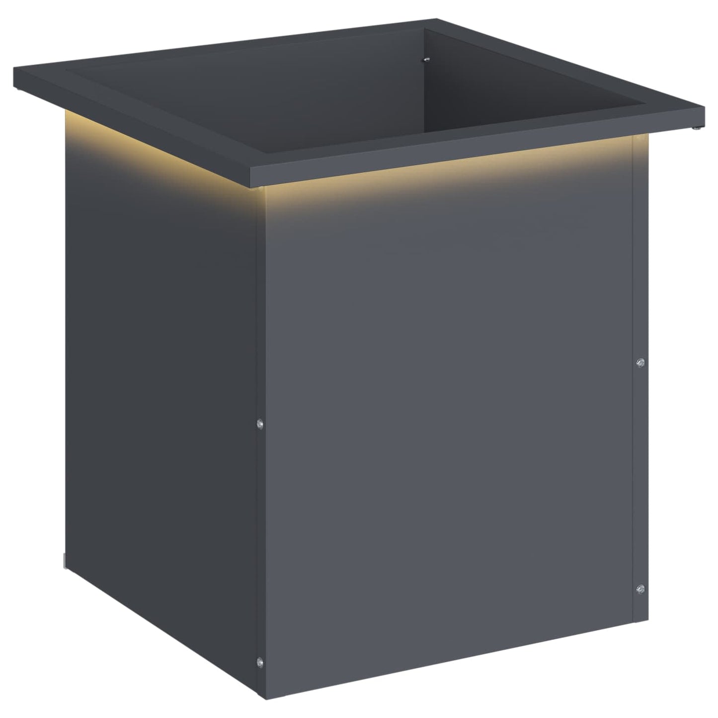 Sodo vazonas su LED Antracitas 40 x 40 x 40 cm Plienas