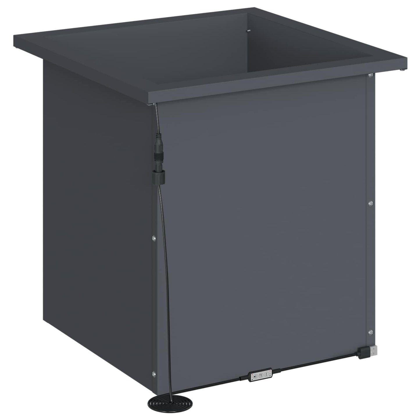 Sodo vazonas su LED Antracitas 40 x 40 x 40 cm Plienas