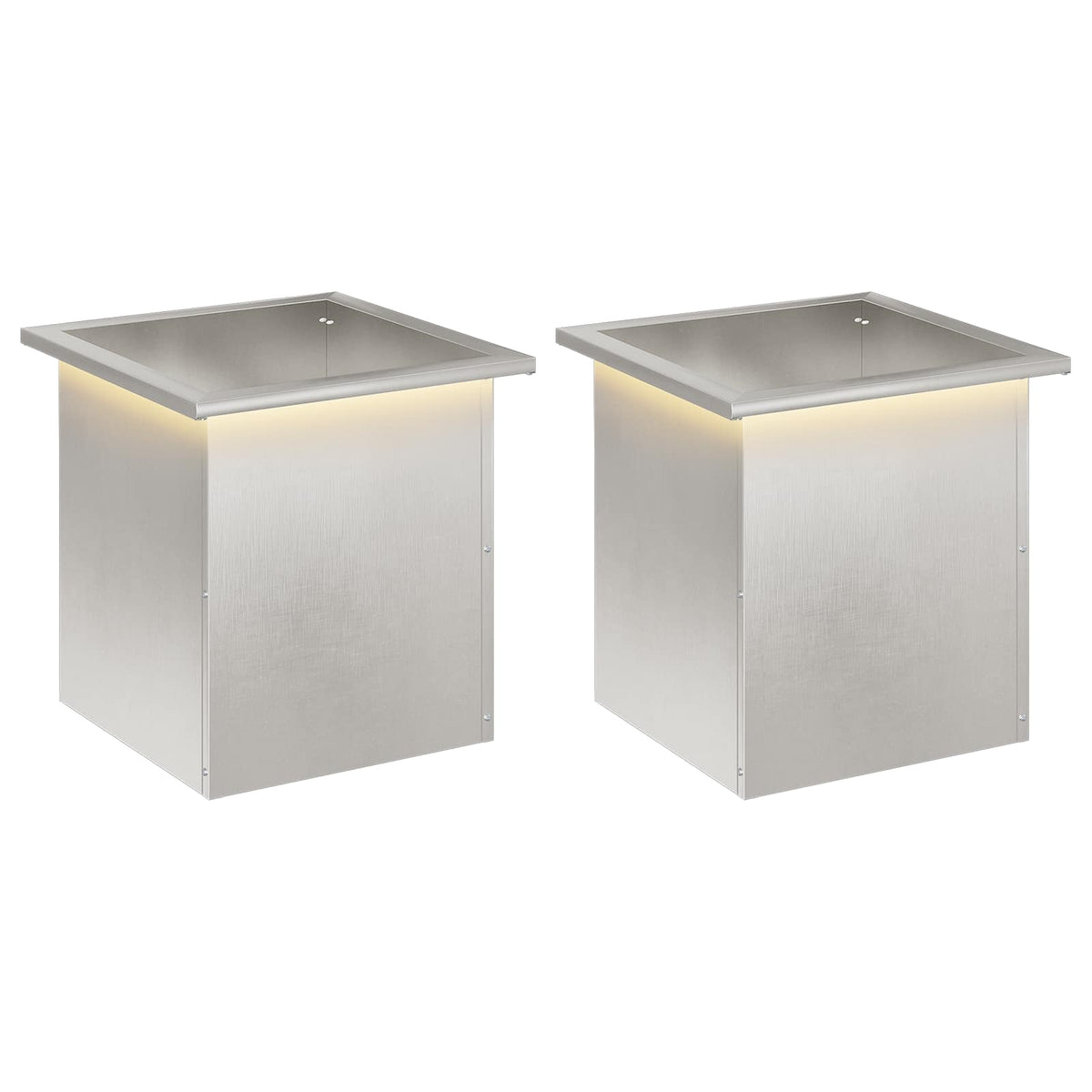 Sodo vazonas su LED 2 vnt. Sidabrinė 40 x 40 x 40 cm