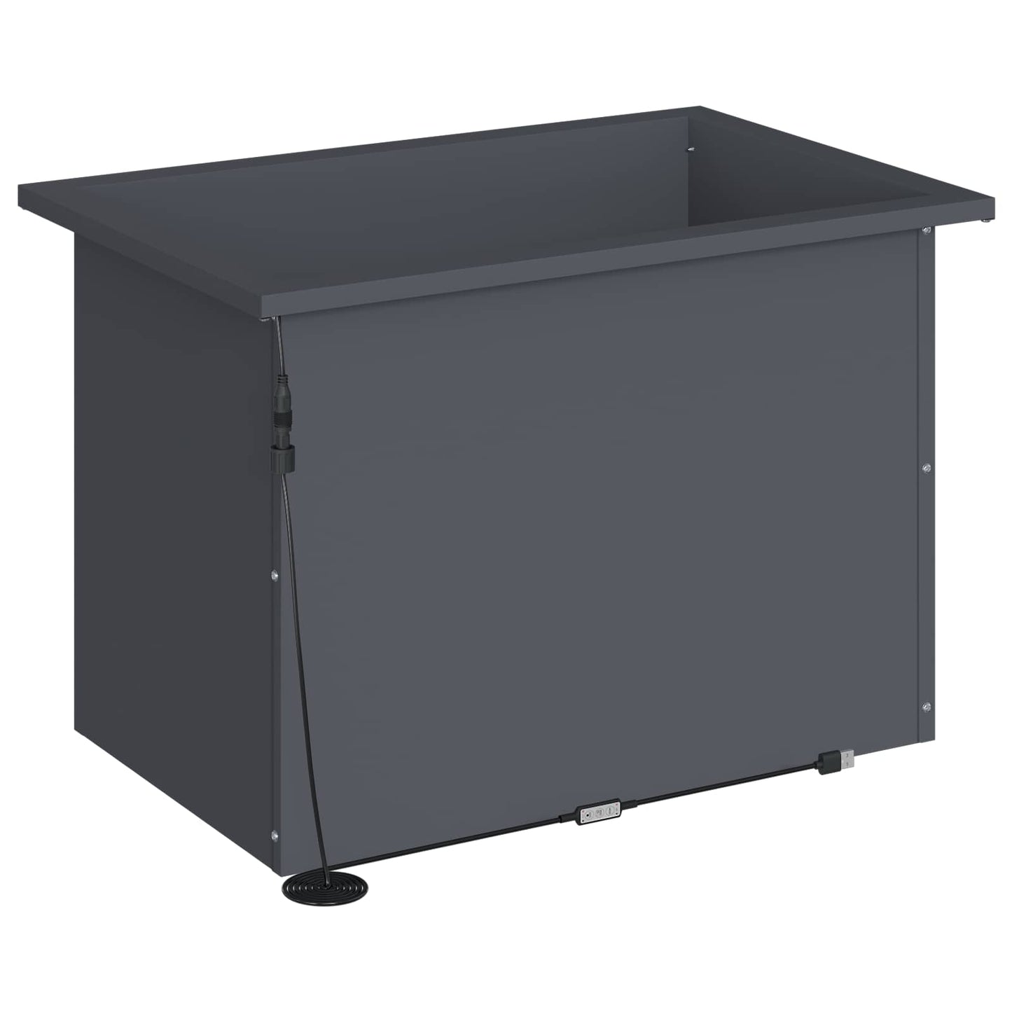 Sodo vazonas su LED Antracitas 40 x 60 x 40 cm Plienas