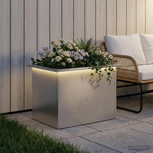 Sodo vazonas su LED Sidabrinė 40 x 60 x 40 cm