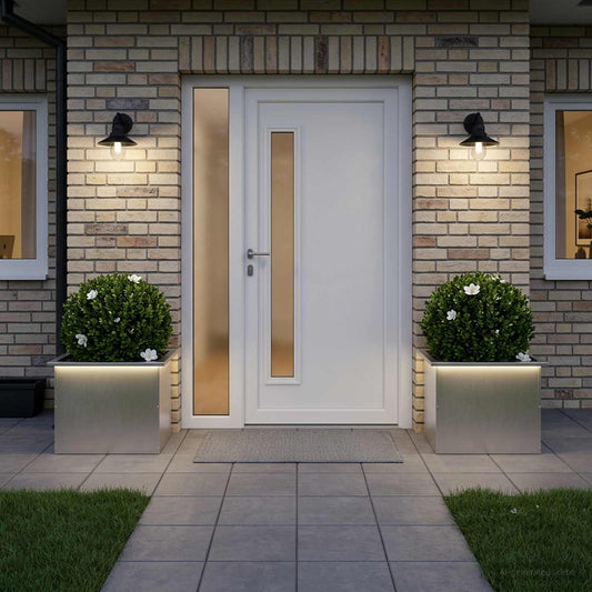 Sodo vazonas su LED 2 vnt. Sidabrinė 40 x 60 x 40 cm