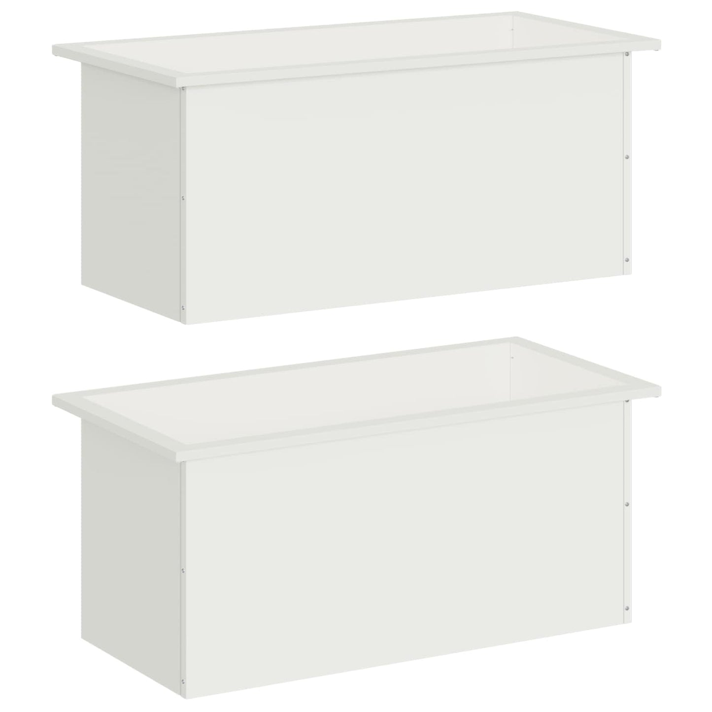 Sodo vazonas su LED 2 vnt. Balta 40 x 80 x 40 cm Plienas