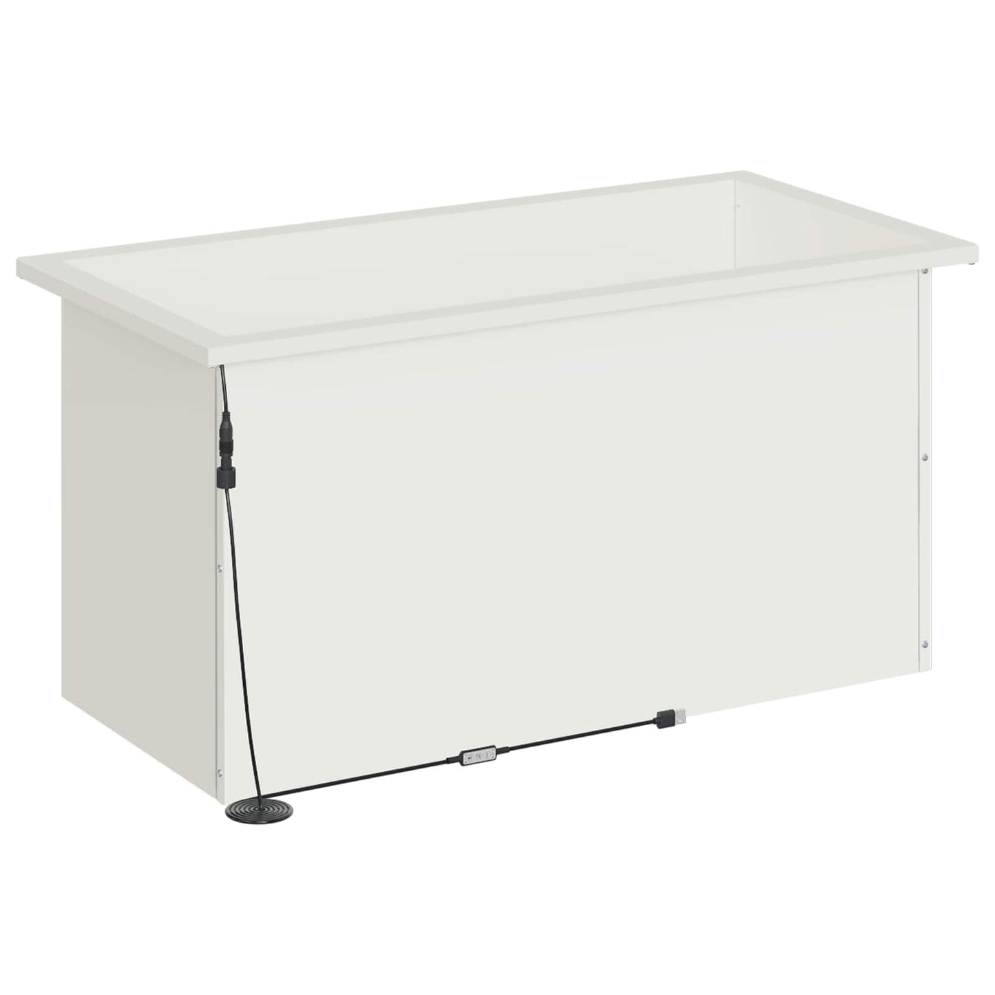 Sodo vazonas su LED 2 vnt. Balta 40 x 80 x 40 cm Plienas