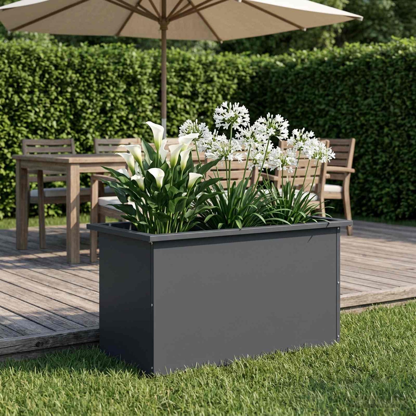 Sodo vazonas su LED Antracitas 40 x 80 x 40 cm Plienas