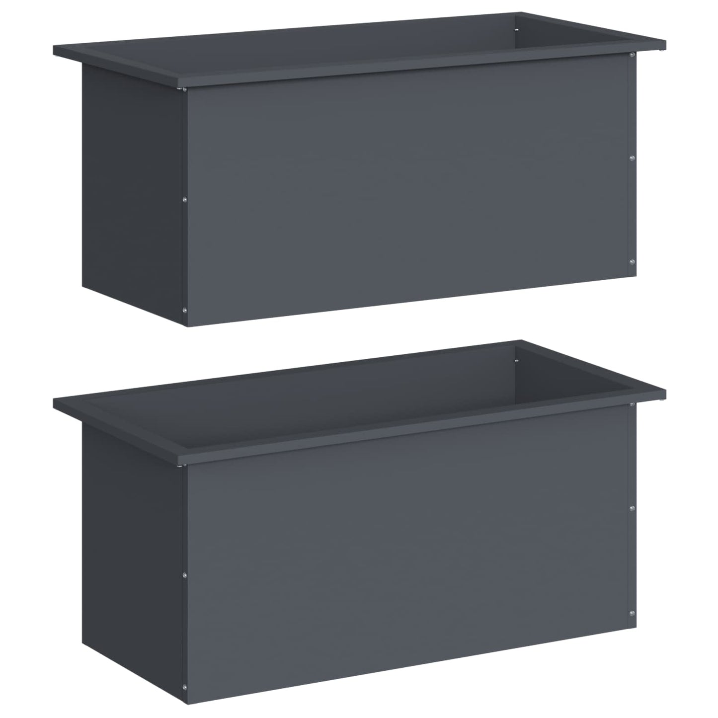 Sodo vazonas su LED 2 vnt. Antracitas 40 x 80 x 40 cm Plienas