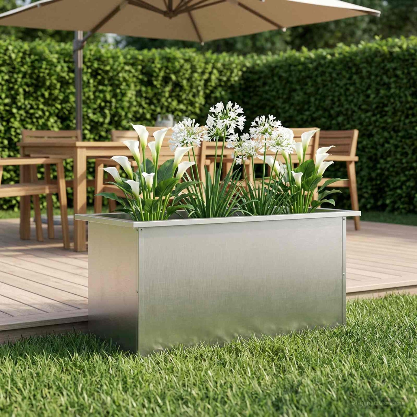 Sodo vazonas su LED Sidabrinė 40 x 80 x 40 cm