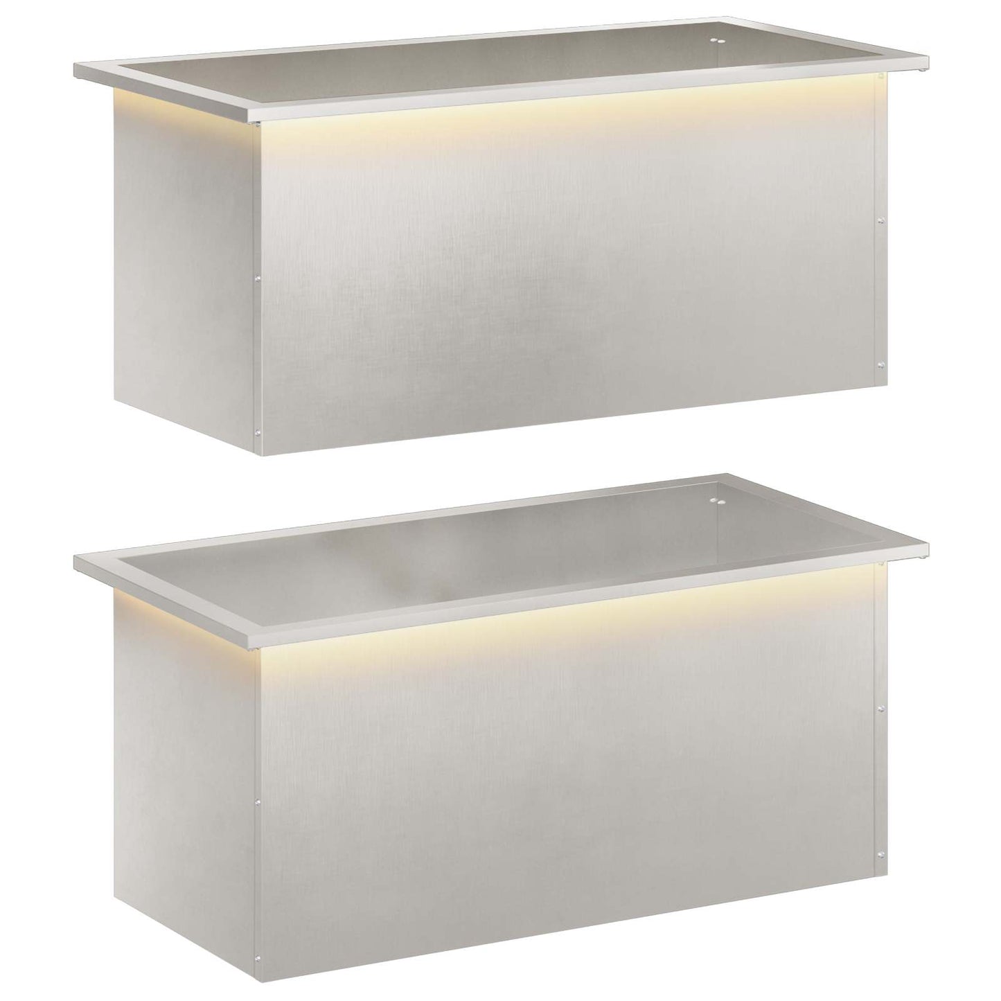 Sodo vazonas su LED 2 vnt. Sidabrinė 40 x 80 x 40 cm