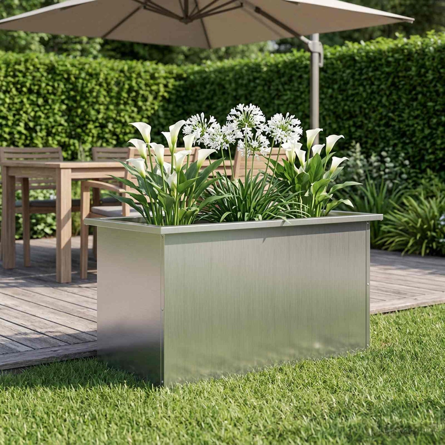 Sodo vazonas su LED Sidabrinė 40 x 80 x 40 cm
