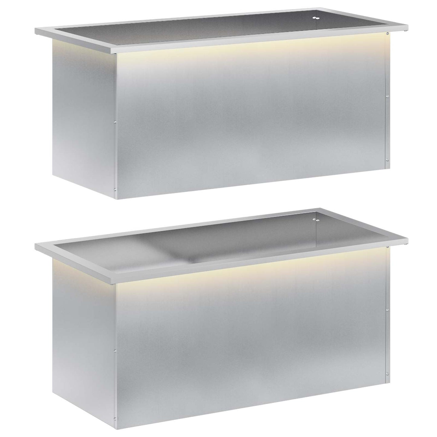 Sodo vazonas su LED 2 vnt. Sidabrinė 40 x 80 x 40 cm