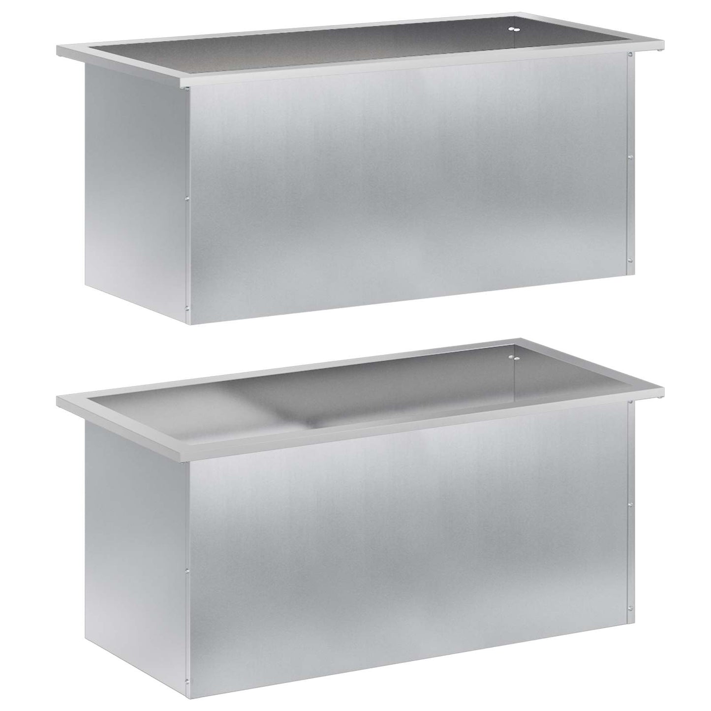 Sodo vazonas su LED 2 vnt. Sidabrinė 40 x 80 x 40 cm