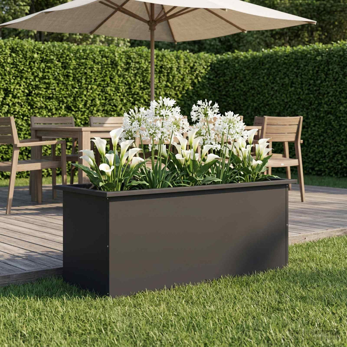 Sodo vazonas su LED Juoda 40 x 100 x 40 cm Plienas