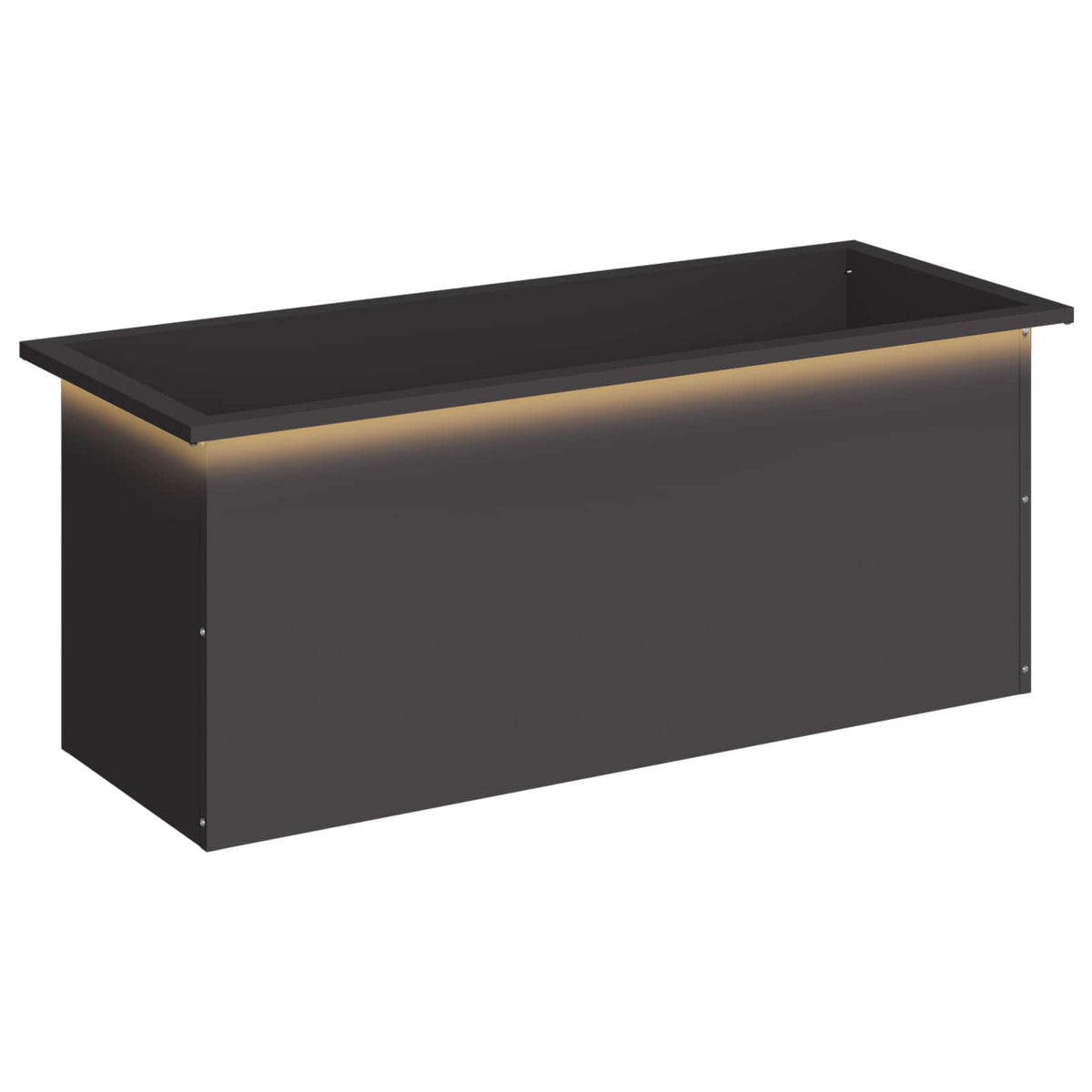 Sodo vazonas su LED Juoda 40 x 100 x 40 cm Plienas