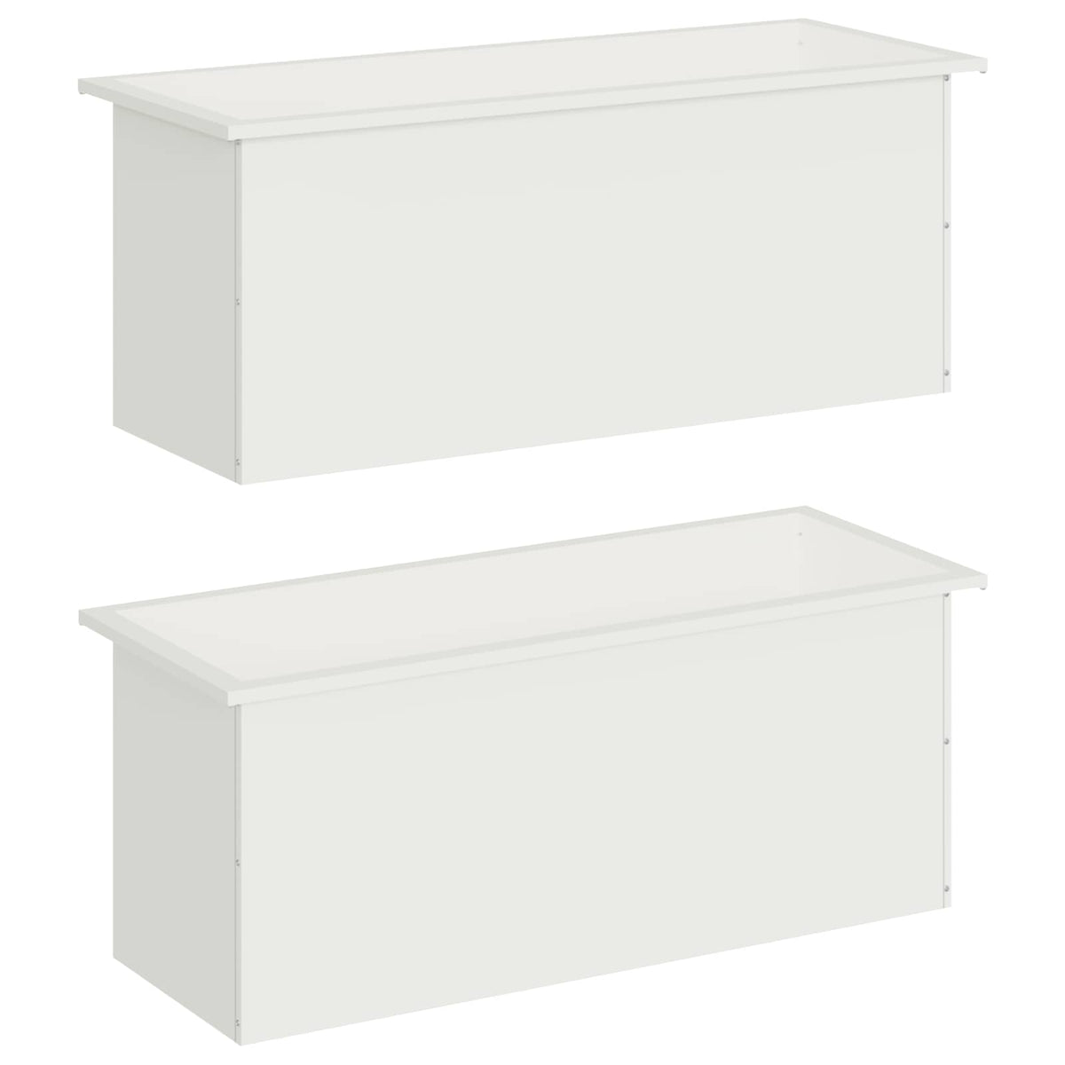 Sodo vazonas su LED 2 vnt. Balta 40 x 100 x 40 cm Plienas
